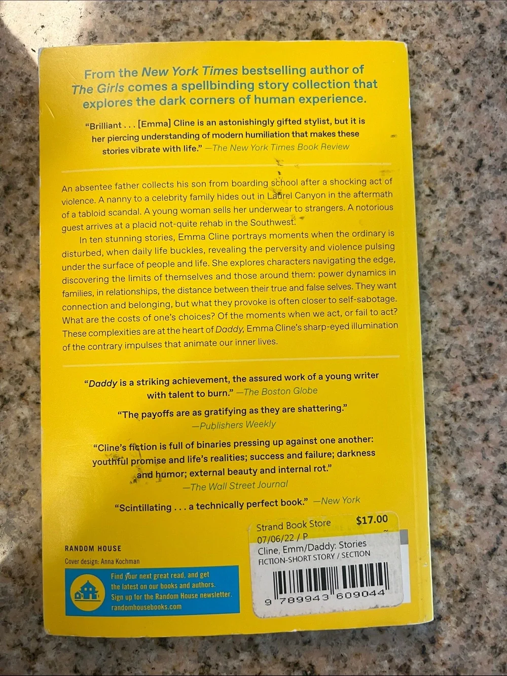 Daddy: Stories — Bright Yellow Paperback Back Cover